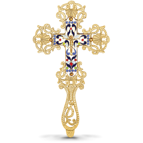 Orthodox Enamel Blessing Cross - Byzantine