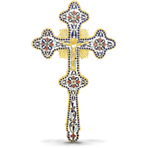 Orthodox Enamel Blessing Cross - Byzantine