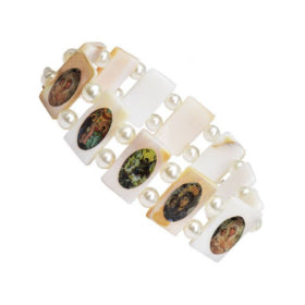 Mother of Pearl Bracelet with Holy Icons