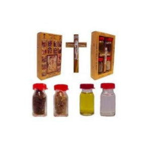 Anointing Oil and Holy Water With Crucifix