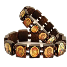Wooden Holy Icon Bracelet from Jerusalem