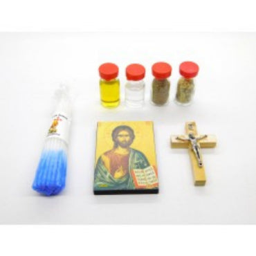 Holy Land Collection, 7 Elements: Holy Water, Soil, Incense, Oil, Cross, Icon, Candle