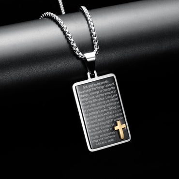 Christian Prayer and Cross Pendant necklace