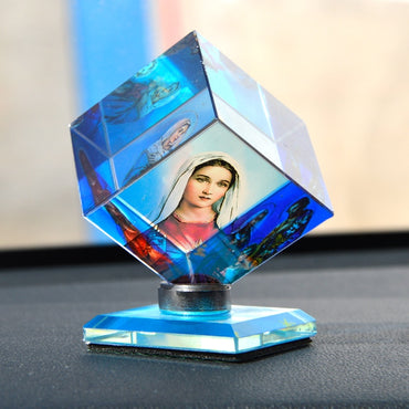 Jesus and Virgin Mary 3D Crystal Cube