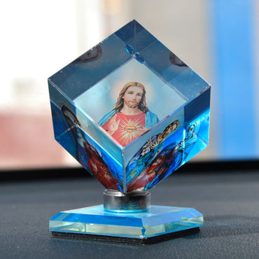 Jesus and Virgin Mary 3D Crystal Cube