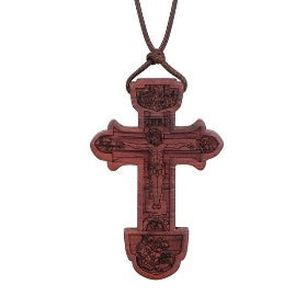 Crucifix Pendant with Adjustable Leather Rope