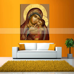 Handmade Oil Painting of Virgin Mary Icon