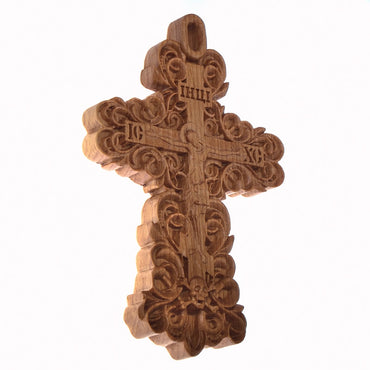 Orthodox wooden carved Crucifix Pendant