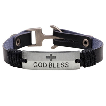 God bless Leather Bracelets