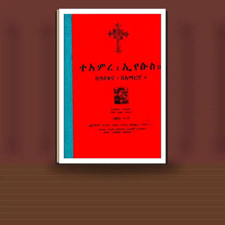 Teamire Eyesus BeGe'ez Ena BeAmarigna) — book cover mockup