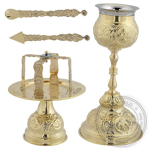 Byzantine Brass Ecclesiastical Chalice Set - VAP_9393B