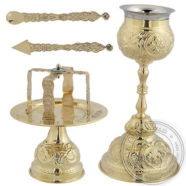 Byzantine Brass Ecclesiastical Chalice Set - VAP_9393B