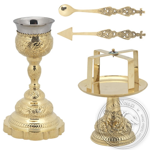 Byzantine Brass Ecclesiastical Chalice Set - VAP_9985B