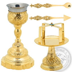 Byzantine Brass Ecclesiastical Chalice Set - VAP_9985B