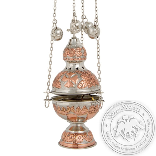 Byzantine Brass Two Color Ecclesiastical Censer - VAP_372CN