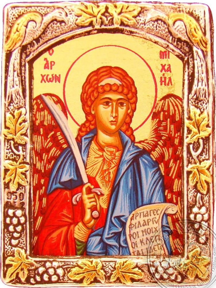Archangel Michael - Silver Gold Icon - GKN_1S61B