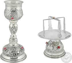 Chalice Set with Red Stones Engraved 250ml - SID_1326