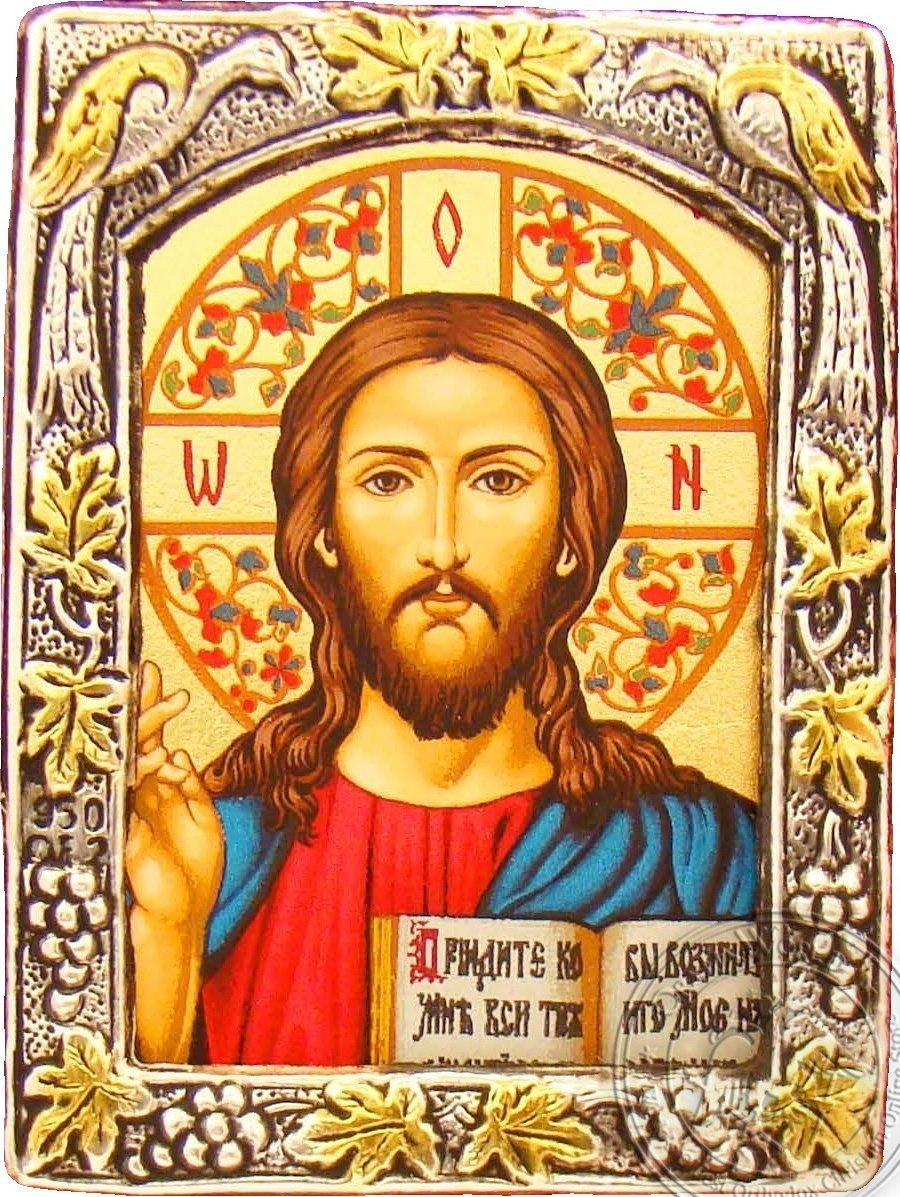 Christ Blessing - Silver Gold Icon - GKN_1S29B
