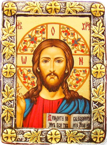 Christ Blessing - Silver Gold Icon - GKN_1S29O