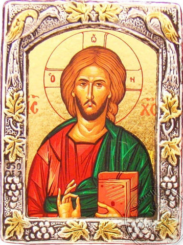 Christ Blessing - Silver Gold Icon - GKN_1S30B