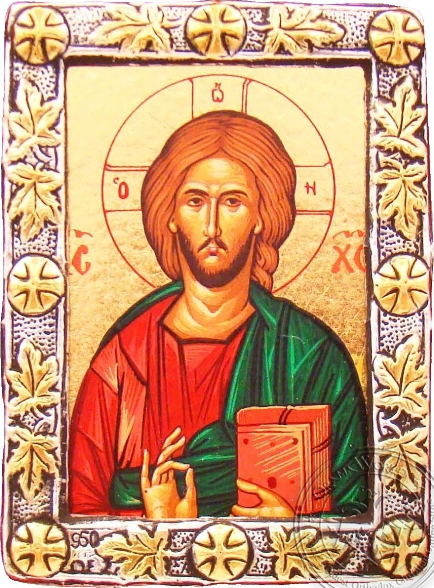 Christ Blessing - Silver Gold Icon - GKN_1S30O