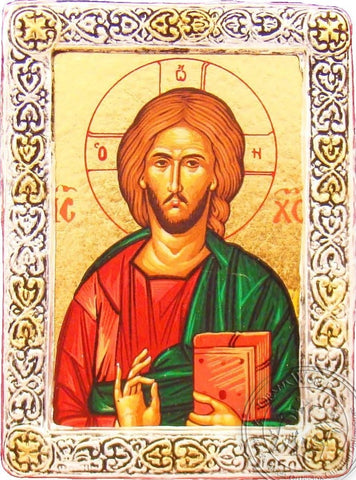 Christ Blessing - Silver Gold Icon - GKN_1S30R