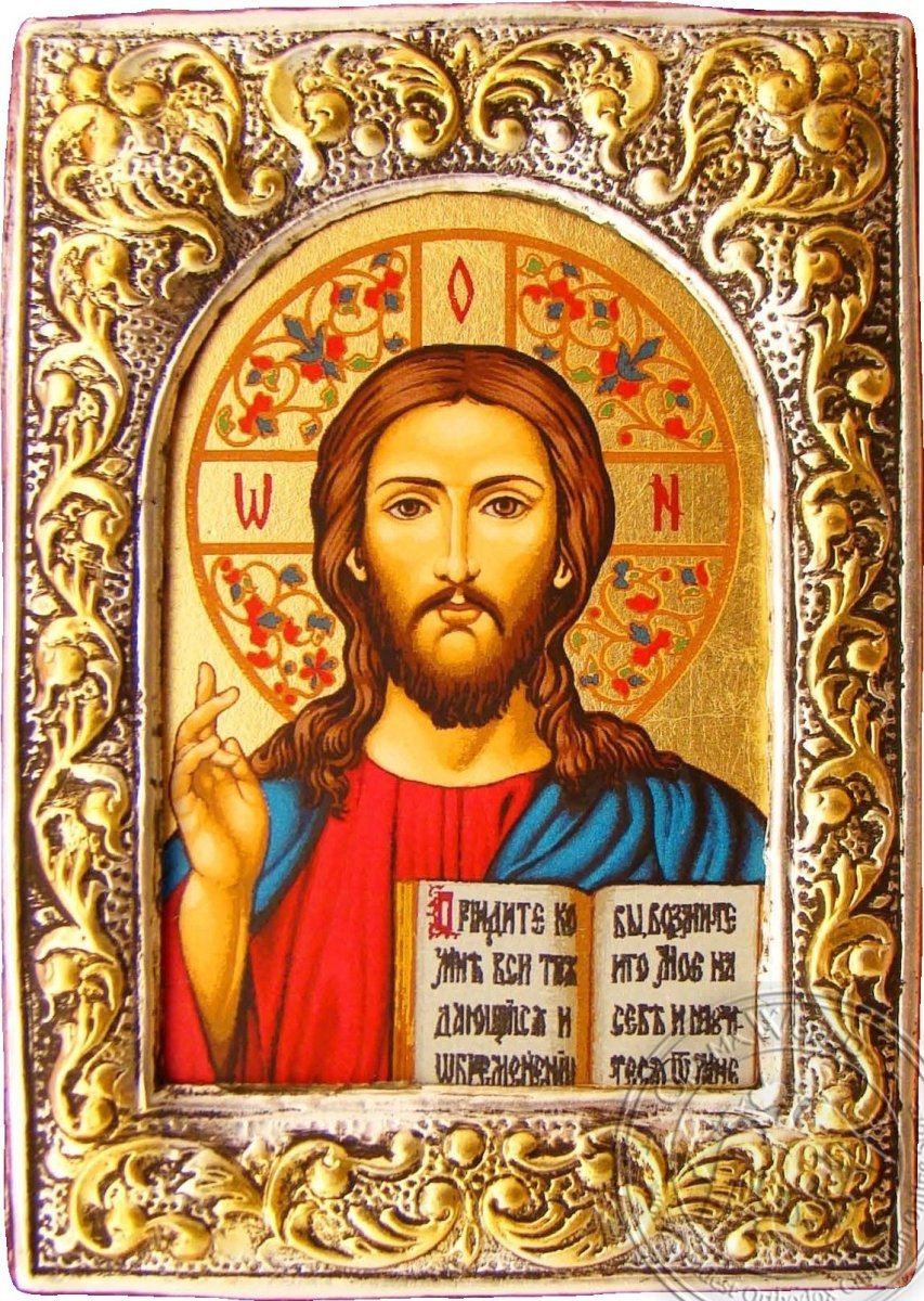 Christ Blessing - Silver Gold Icon - GKN_2S29B