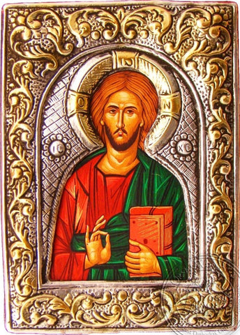 Christ Blessing - Silver Gold Icon - GKN_2S30C