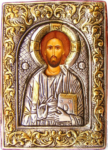 Christ Blessing - Silver Gold Icon - GKN_2S30F