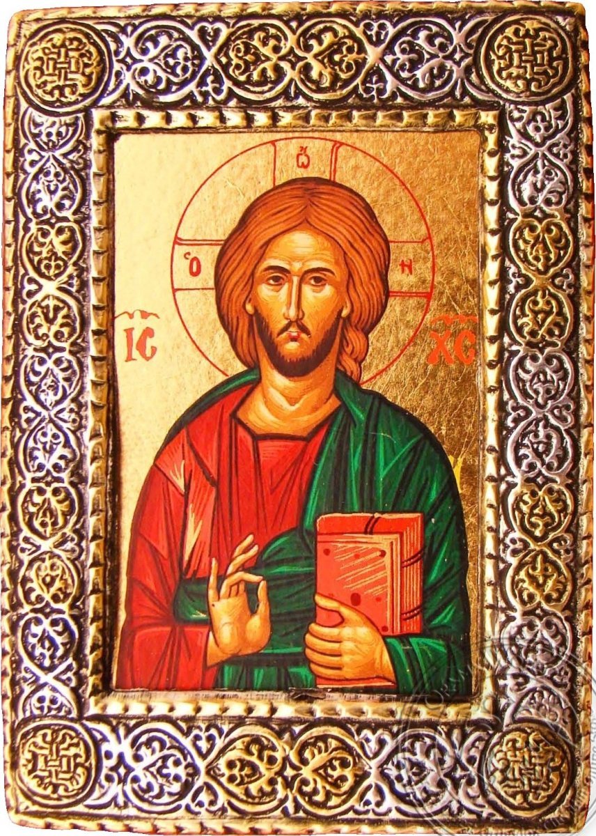 Christ Blessing - Silver Gold Icon - GKN_2S30R