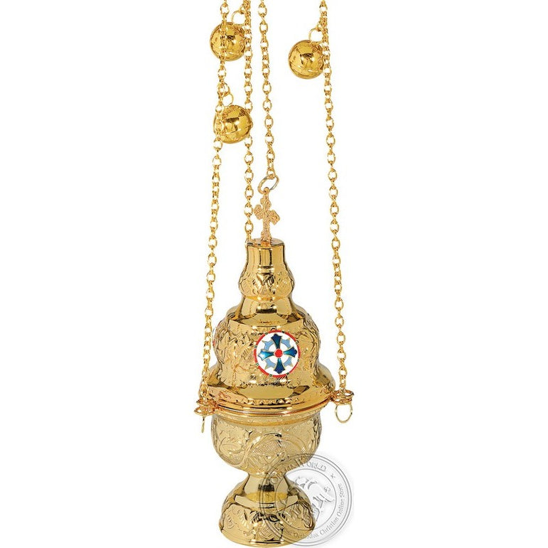 Ecclesiastical Censer Athenian Design with Enamel - SID_1114