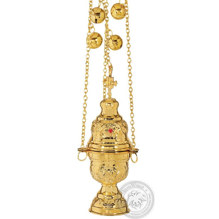 Ecclesiastical Censer Athenian Design with Stones - SID_1109