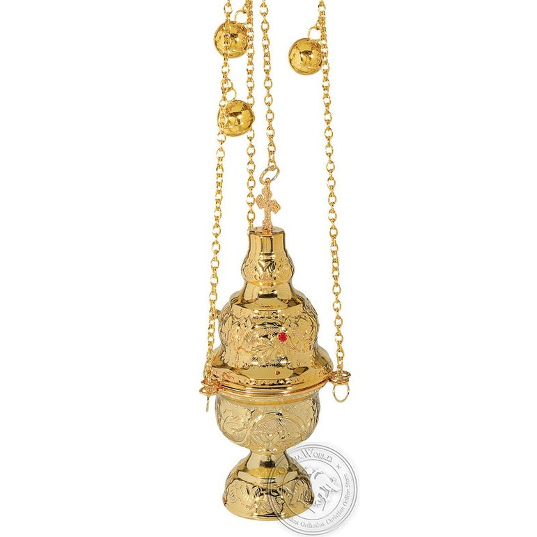 Ecclesiastical Censer Athenian Design with Stones - SID_1115