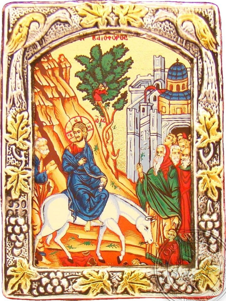 Entry into Jerusalem - Silver Gold Icon - GKN_1S101B