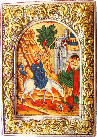 Entry into Jerusalem - Silver Gold Icon - GKN_2S101B