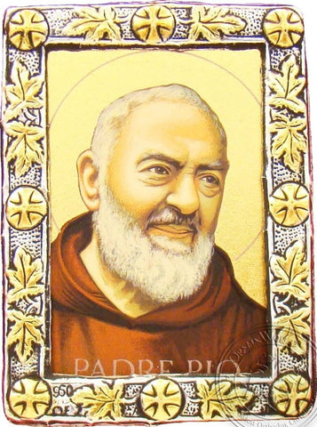 Father Pio - Silver Gold Icon - GKN_1S69O