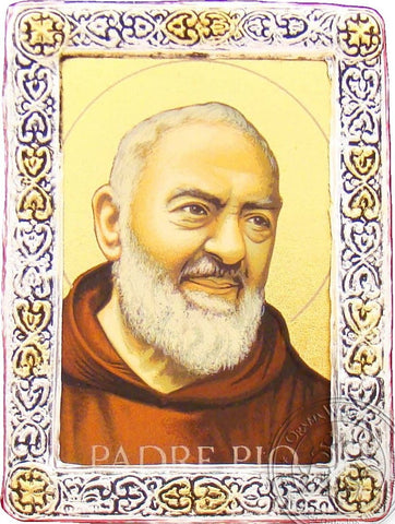 Father Pio - Silver Gold Icon - GKN_1S69R
