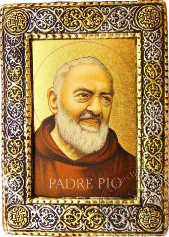 Father Pio - Silver Gold Icon - GKN_2S69R