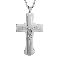 Stainless Steel Crucifix Cross Necklace