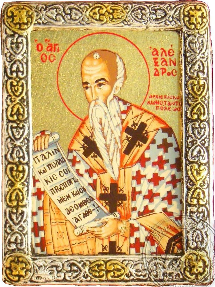 Saint Alexander - Silver Gold Icon - GKN_1S132R