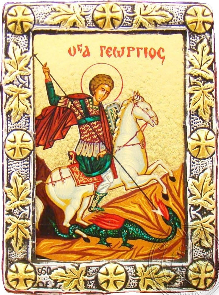 Saint George - Silver Gold Icon - GKN_1S127O