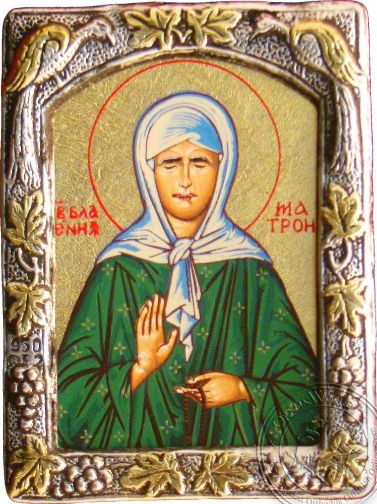 Saint Matrona - Silver Gold Icon - GKN_1S135B