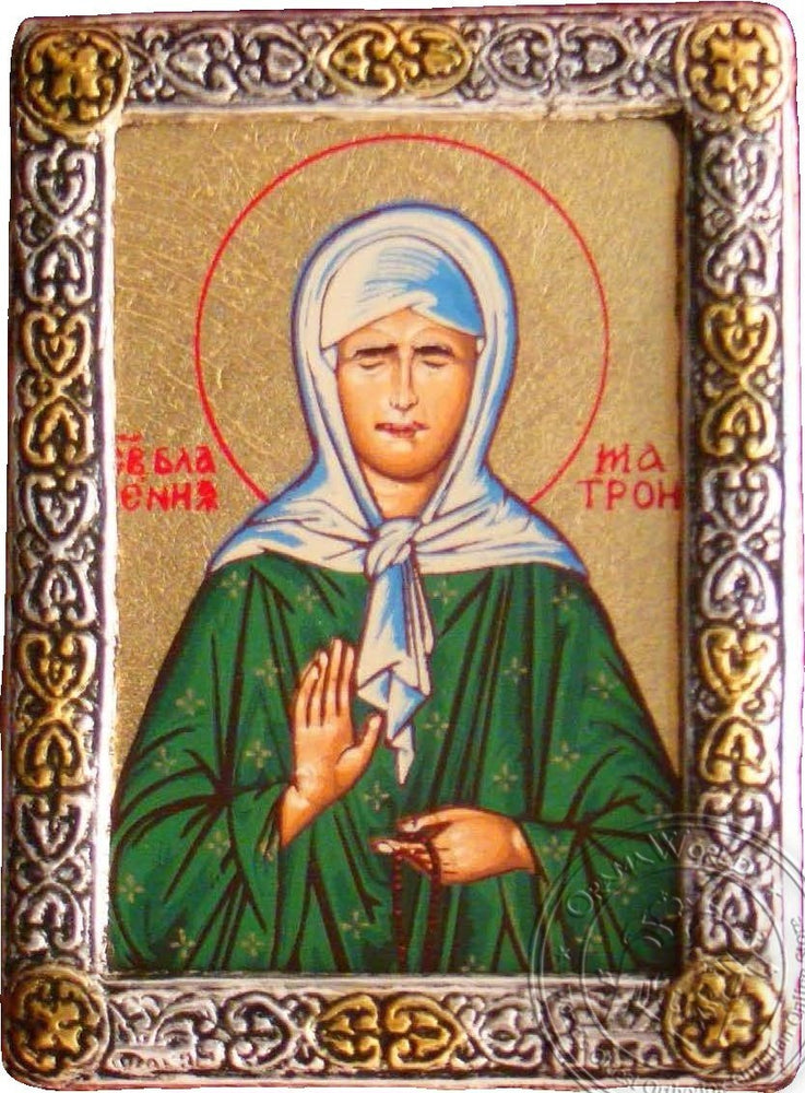 Saint Matrona - Silver Gold Icon - GKN_1S135R