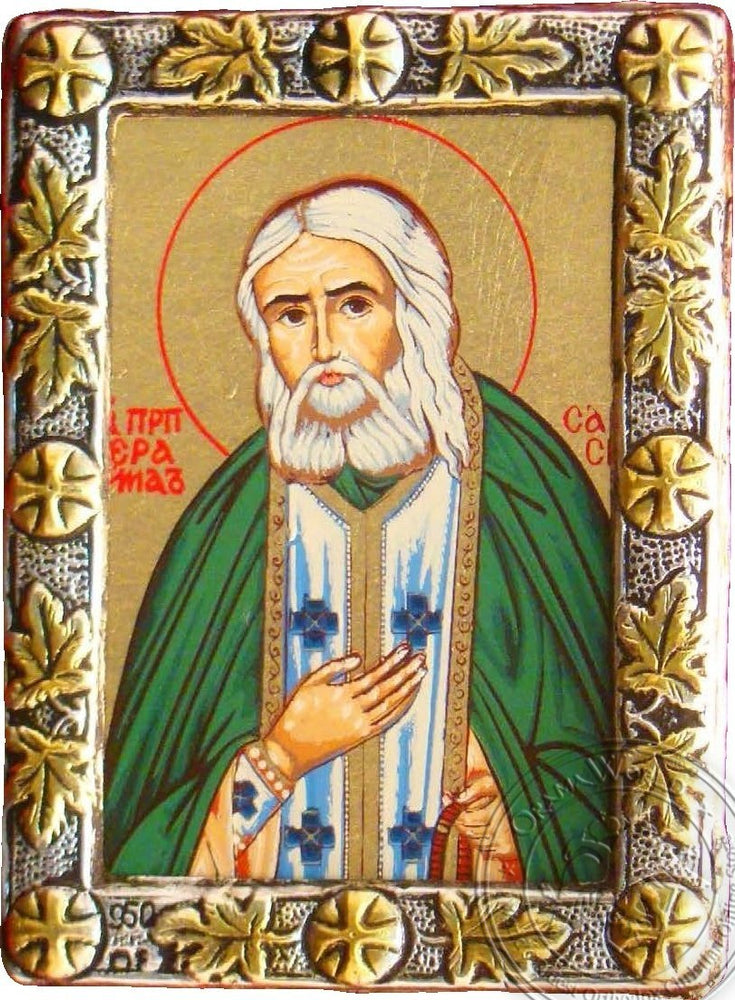 Saint Serafeim of Sarof - Silver Gold Icon - GKN_1S136O