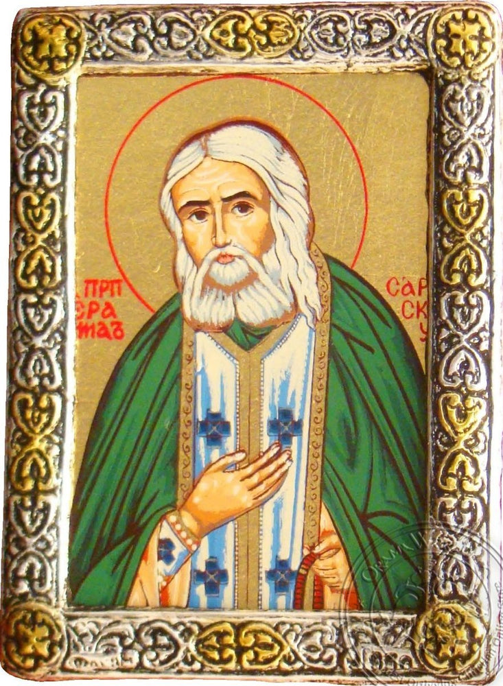 Saint Serafeim of Sarof - Silver Gold Icon - GKN_1S136R