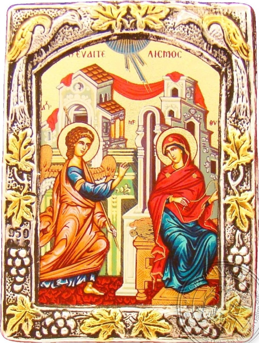 The Annunciation - Silver Gold Icon - GKN_1S108B