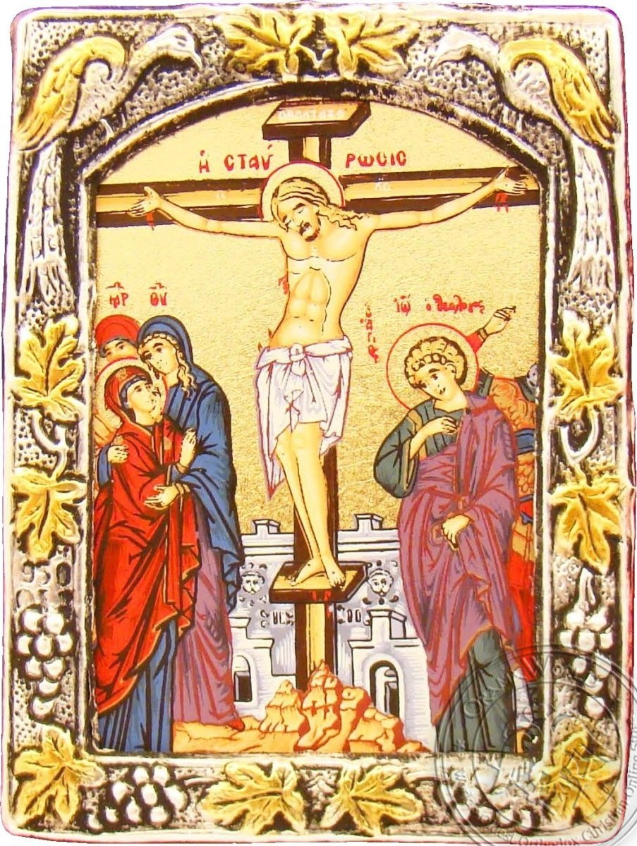 The Crucifixion - Silver Gold Icon - GKN_1S105B