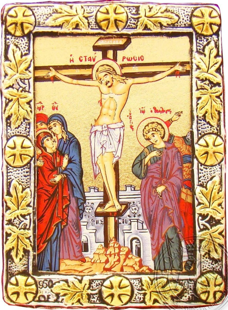 The Crucifixion - Silver Gold Icon - GKN_1S105O