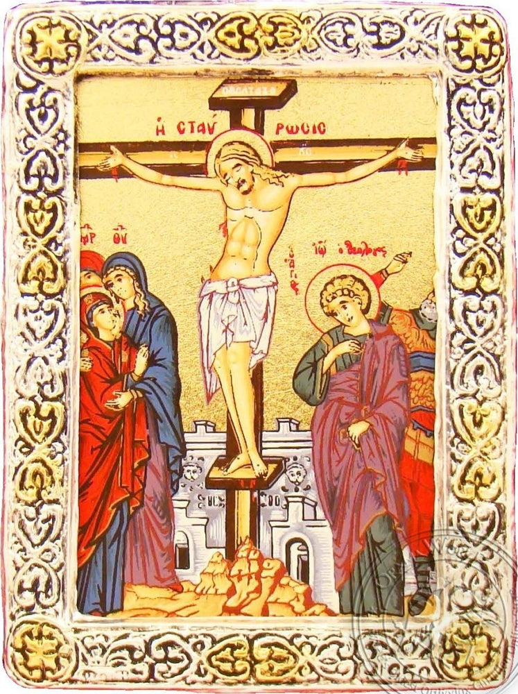 The Crucifixion - Silver Gold Icon - GKN_1S105R