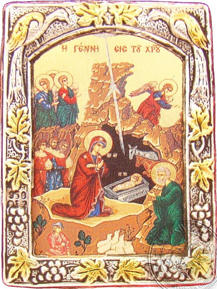 The Nativity - Silver Gold Icon - GKN_1S109B